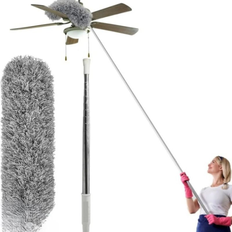 Extendable Microfiber Duster | Long Reach, Bendable Head, Washable Fan & Ceiling Cleaner