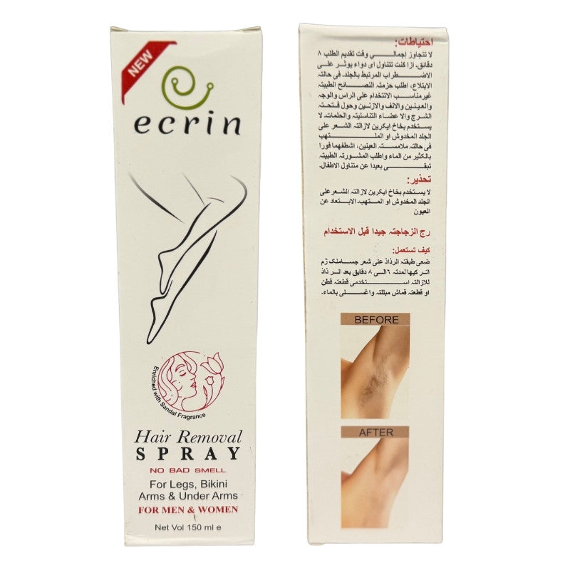 Ecrin Hair Removal Spray for Men & Women | Fast, Gentle Hair Remover