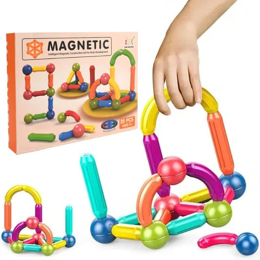 25 Pcs Magnetic Building Blocks Set | STEM Educational Rods & Balls Toy for Kids