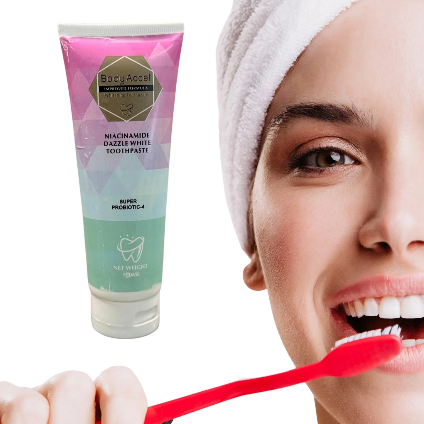 Body Accel Whitening Toothpaste | Niacinamide Probiotic Formula