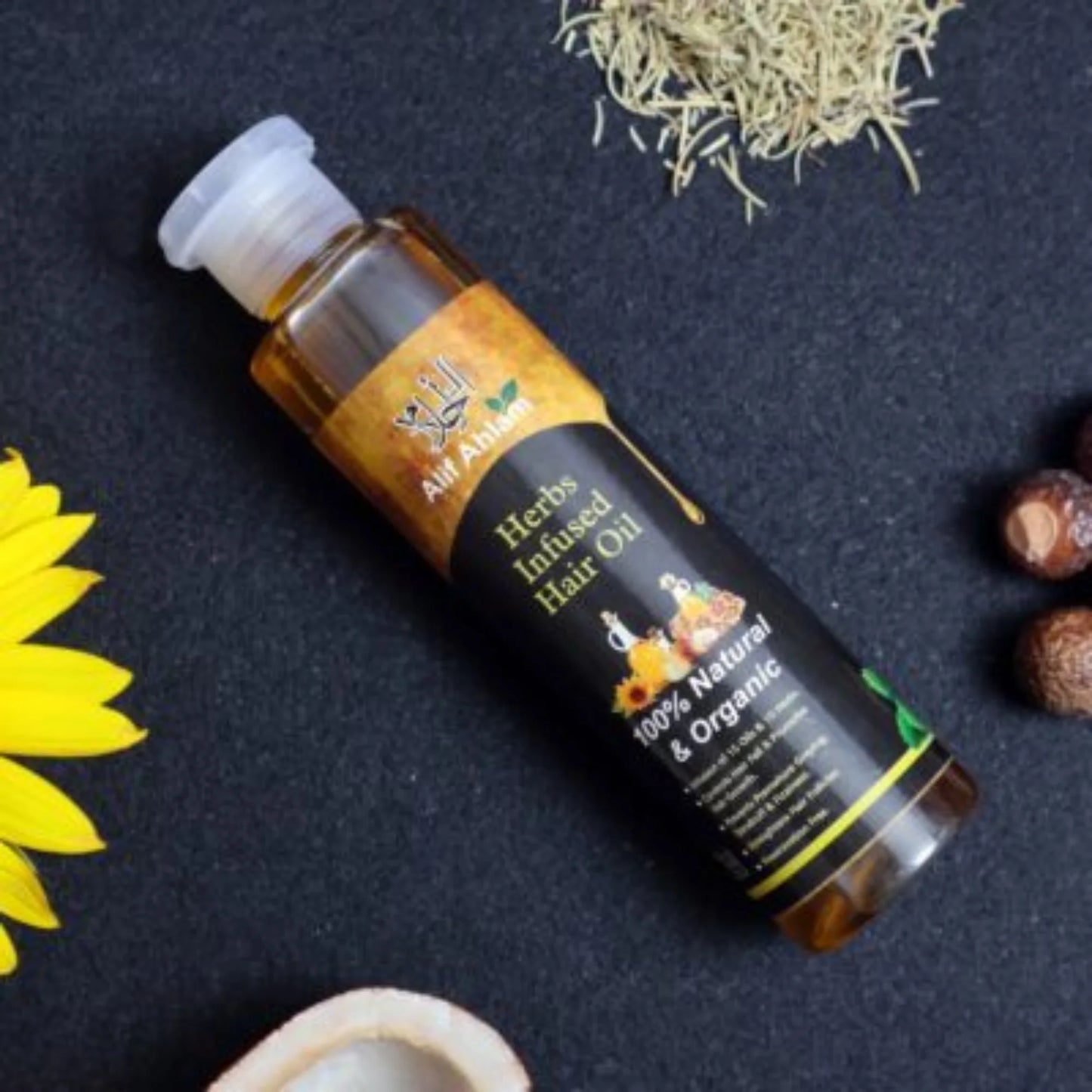 Alif Ahlam Herbs Infused Hair Oil | 100% Organic Oils & Herbs