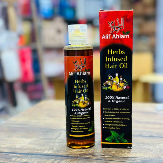 Alif Ahlam Herbs Infused Hair Oil | 100% Organic Oils & Herbs