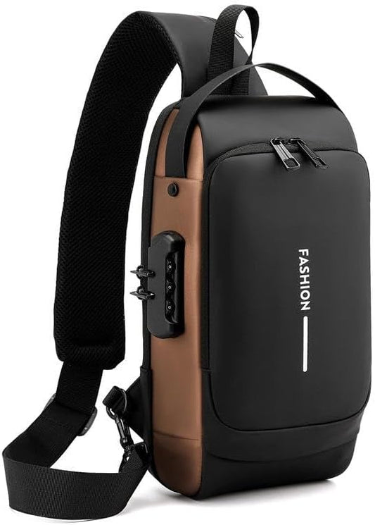 Black | Anti-Theft USB Charging Shoulder Bag