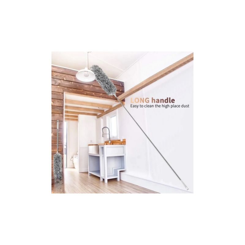 Extendable Microfiber Duster | Long Reach, Bendable Head, Washable Fan & Ceiling Cleaner