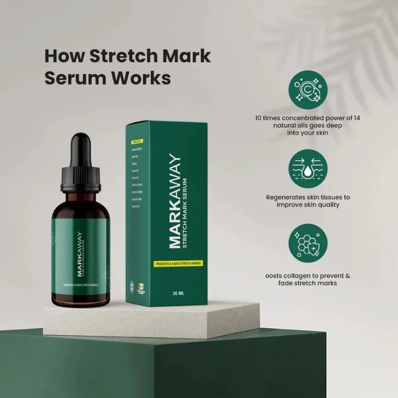 Markaway Stretch Mark Serum | Herbal Formula for Scars & Skin Elasticity