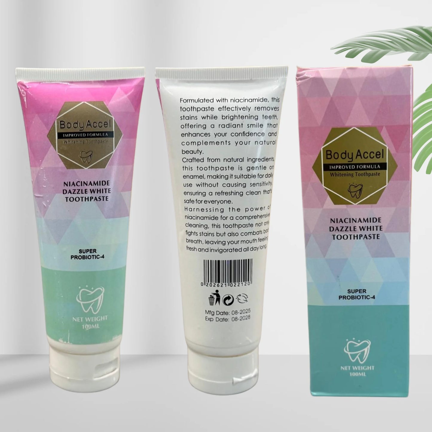 Body Accel Whitening Toothpaste | Niacinamide Probiotic Formula