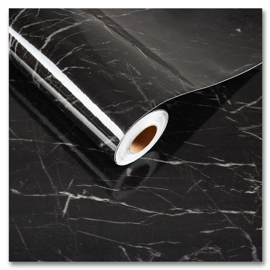 Black & Grey Marble Sheet Sticker | Waterproof Self-Adhesive PVC Wallpaper