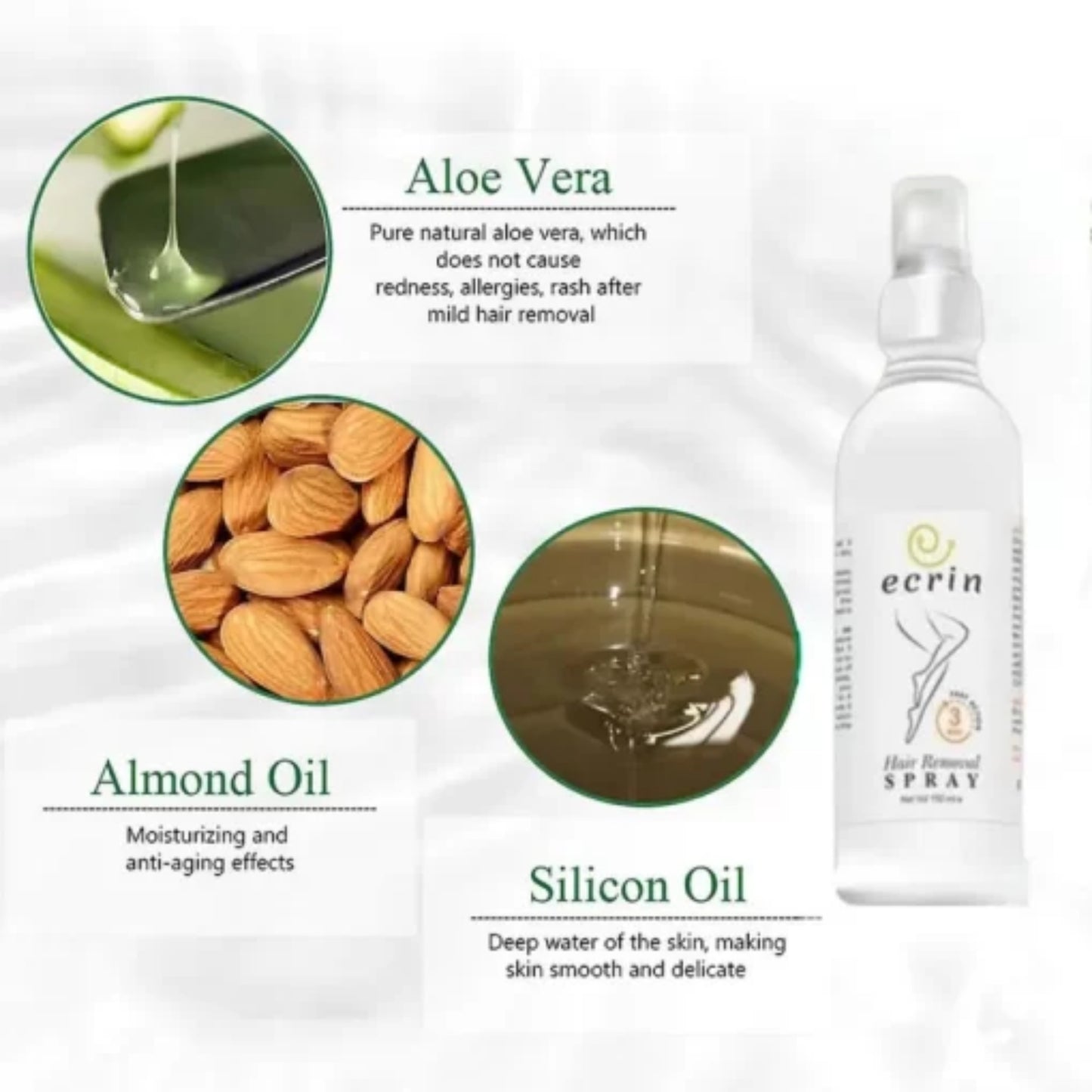 Ecrin Hair Removal Spray for Men & Women | Fast, Gentle Hair Remover