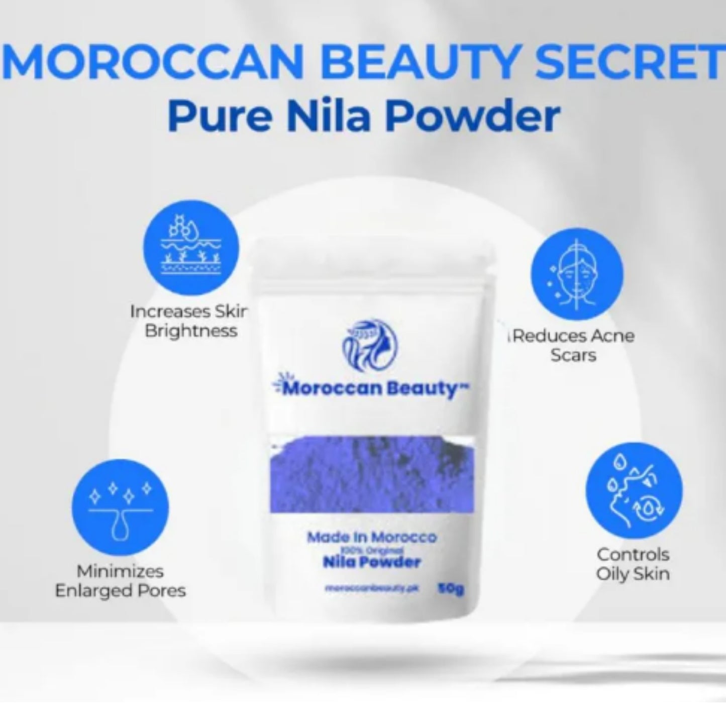 Moroccan Beauty Blue Nila Powder | Skin Whitening, Anti-Inflammatory & Hydrating