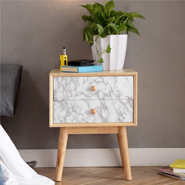 White & Dark Grey | Marble Sheet Sticker 60x200cm | Waterproof Self-Adhesive PVC Wallpaper